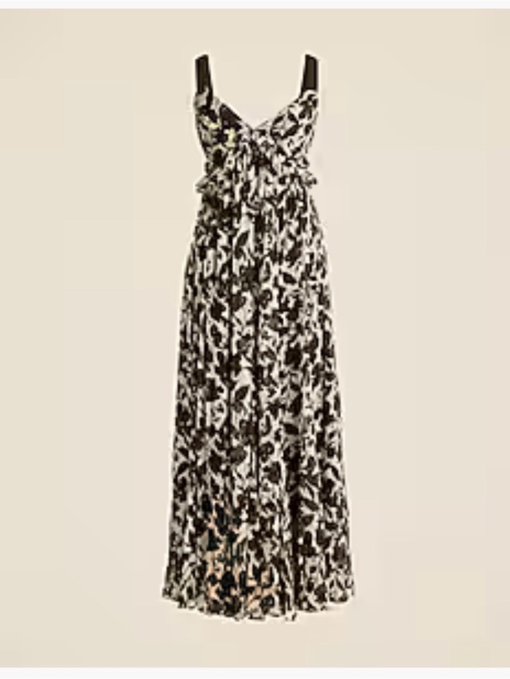 NWT- J.Crew Black and Cream Floral V-Neck Midi Dress - Picture 2 of 12